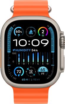 Apple Watch Ultra 2 GPS + Cellular, 49 мм, корпус из титана, ремешок Ocean оранжевого цвета